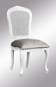 Chantlly Rattan Bedroom Side Chair - Grey Crushed Velvet