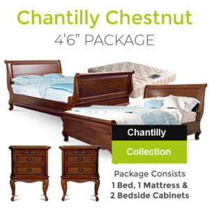 Chantilly Bedroom Set in CHESTNUT 4ft 6
