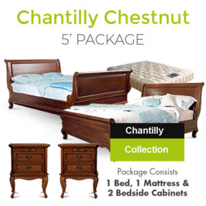 Chantilly Bedroom Set in CHESTNUT 5ft