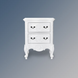 Louis XV Chateau Bedside Cabinet - French White