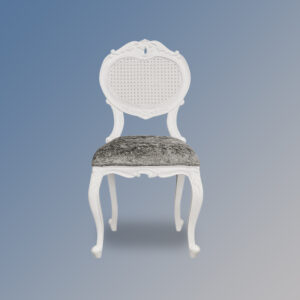 Louis XV Renee Chair - French White Frame - Crushed Velvet