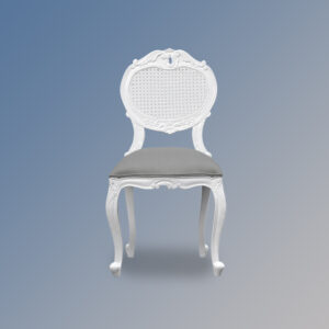 Louis Xv Renee Bedroom Chair - Rattan - Grey Twill
