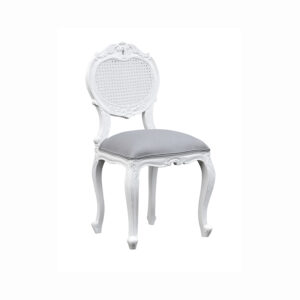 Louis Xv Renee Bedroom Chair - Rattan - Grey Twill
