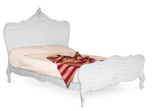 Louis Xv Cadice- Low End Carved Bed - French White