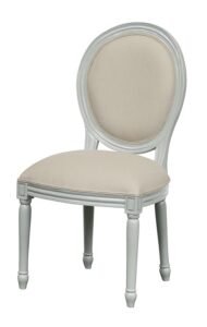 Louis Xv Oval Chair - Pavilion Grey & Oatmeal Linen
