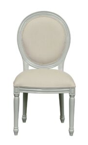 Louis Xv Oval Chair - Pavilion Grey & Oatmeal Linen