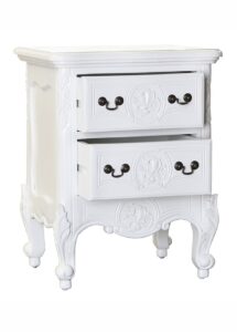 Louis XV Chateau Bedside Cabinet - French White