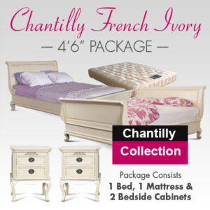 Chantilly Sleigh Bed Set - 4'6