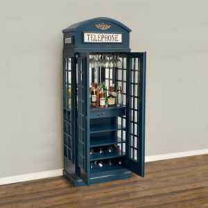 Drinks Cabinet - Iconic BT Telephone Box Style Bar 2 Doors- Haigh Blue