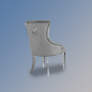 Louis XV Chair Metal Frame With Grey Velvet Upholstery