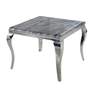 Louis XV Marble Top Metal Square Dining Table