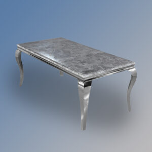 Louis XV Marble Top Metal Rectangular Dining Table 150cm