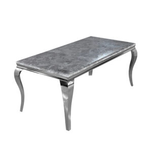 Louis XV Marble Top Metal Rectangular Dining Table 150cm