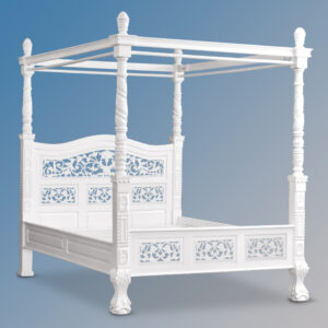 Montague Four Poster Mahogany Bed - French White