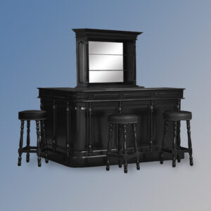 Solid Mahogany Bar - The Versailles Bar & Cabinet Set French Noir