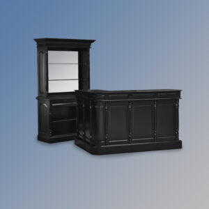 Solid Mahogany Bar - The Versailles Bar & Cabinet Set French Noir