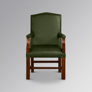 Gainsborough Office Chair in Mahogany and Green Faux Leather