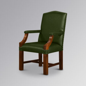 Gainsborough Office Chair in Mahogany and Green Faux Leather