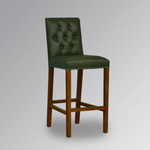 Ashford Chestnut Counter / Bar Stool in Green Faux Leather