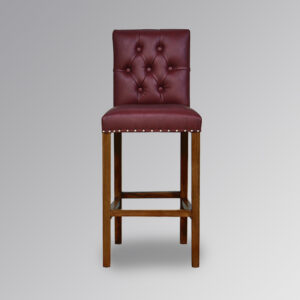 Ashford Chestnut Counter / Bar Stool in Oxblood Faux Leather