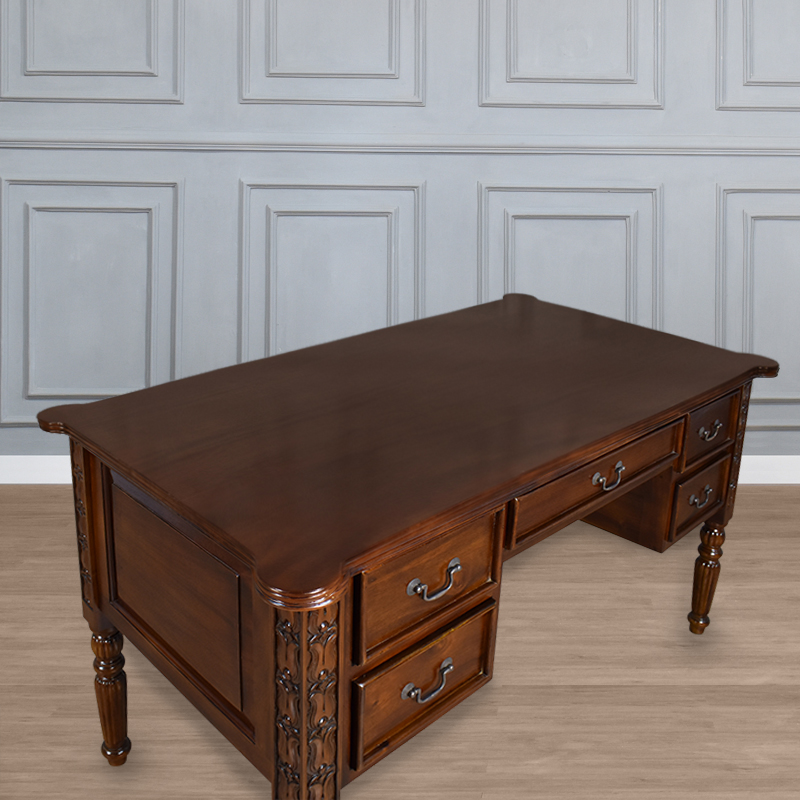 CD082 Campaign Writing Desk - Chestnut W140xH80xD70cm (12) AMEND