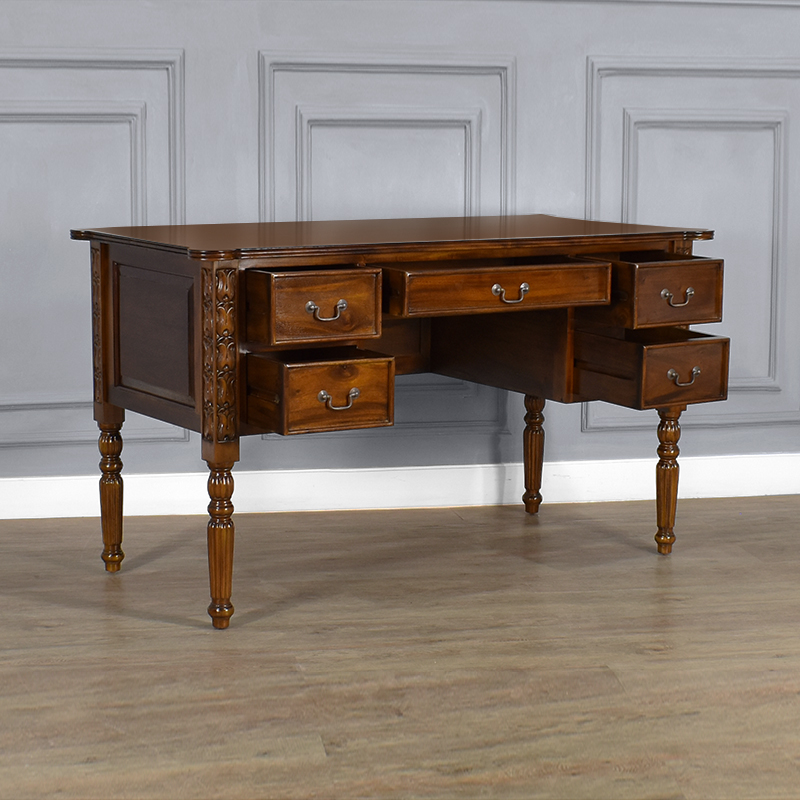 CD082 Campaign Writing Desk - Chestnut W140xH80xD70cm (5)