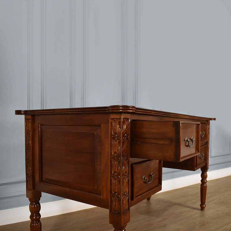CD082 Campaign Writing Desk - Chestnut W140xH80xD70cm (6)