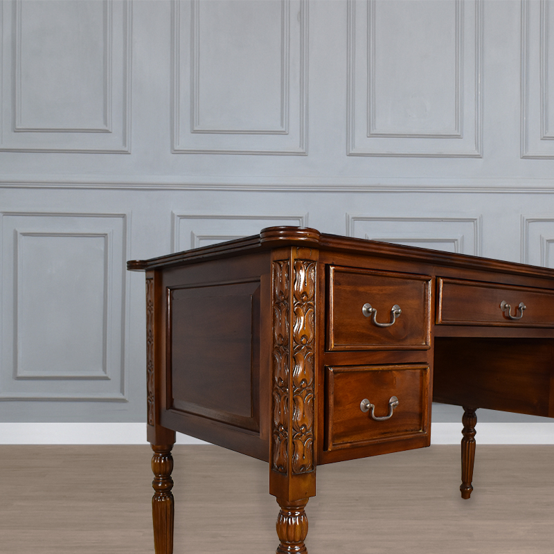 CD082 Campaign Writing Desk - Chestnut W140xH80xD70cm (9)