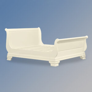 Versailles Tiroir Sleigh Bed - Hi End Footboard in French Ivory