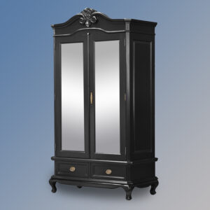Chantilly Double Armoire Mirrored - French Noir