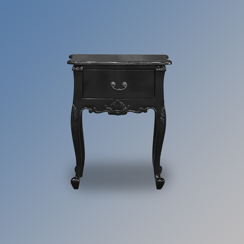 French-Furniture-LXV059-French Moulin Bedside Cabinet with Marble Top WOO