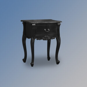 Louis XV Moulin Bedside Cabinet in French Noir with Marble Top