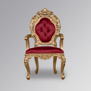 Louis XV Cadice Mini Throne Chair - Gold Frame & Red Velvet Upholstery