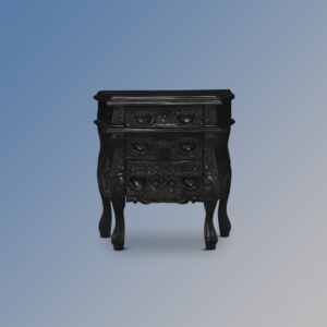 Louis XV Rococo Bedside Cabinet in French Noir