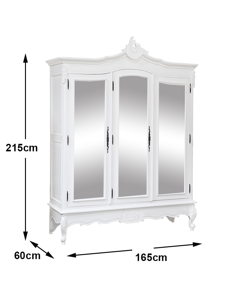 French-Furniture-LXv022M Louis XV Triple Mirror Door DIMINS WOO1