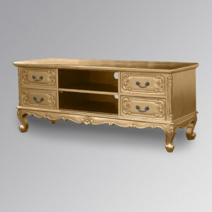 Louis XV Wide Screen TV Cabinet - Gold Leaf