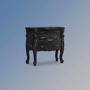 Louis XV Rococo Three Drawer Chest in French Noir
