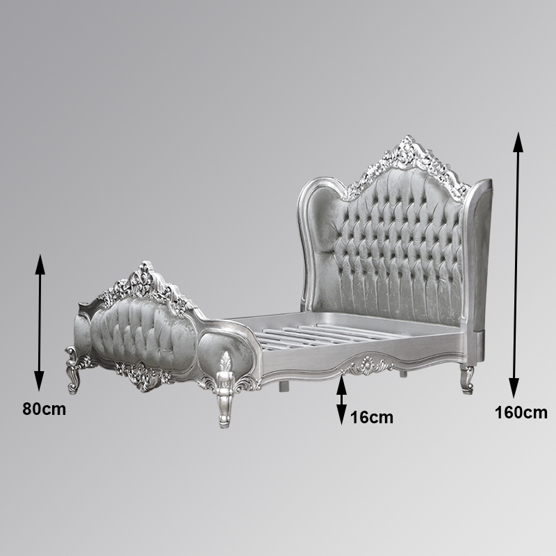 French-furniture-LXV165 Louis XV Eloise Sleigh Bed DIMINS WOO