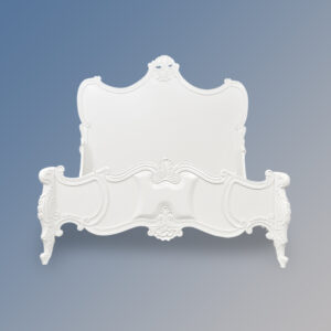 Louis XV - Genevieve Sleigh Bed in French White - 5ft Kingsize