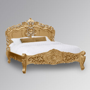 Rococo Sleigh Bed in Gold Leaf - Double 4ft6