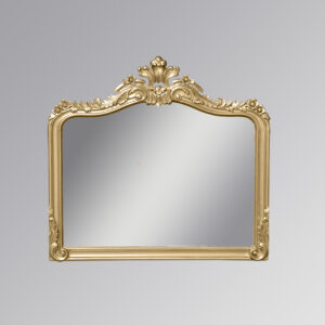 Louis XV Laura Over Mantle Carved Mirror in Gold Leaf