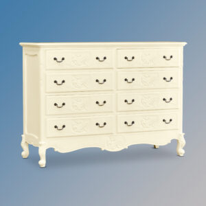 Louis XV 8 Drawer Cabinet Wide - French Ivory