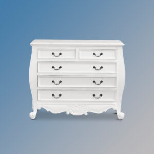 Chateau Bombe 5 Drawer Chest - French White
