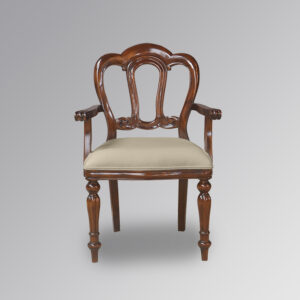Admiralty Armchair - Chestnut colour with natural twill upholstery
