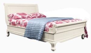 Chantilly Low End Sleigh Bed - French Ivory - 5ft Kingsize