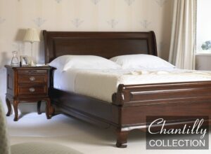 Chantilly Low End Sleigh Bed in Chestnut - 5ft Kingsize