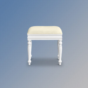 Versailles Phillips Stool - French White & Ivory Velvet Upholstery