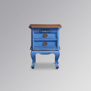 Chantilly Bedside Cabinet - Blue & French Oak